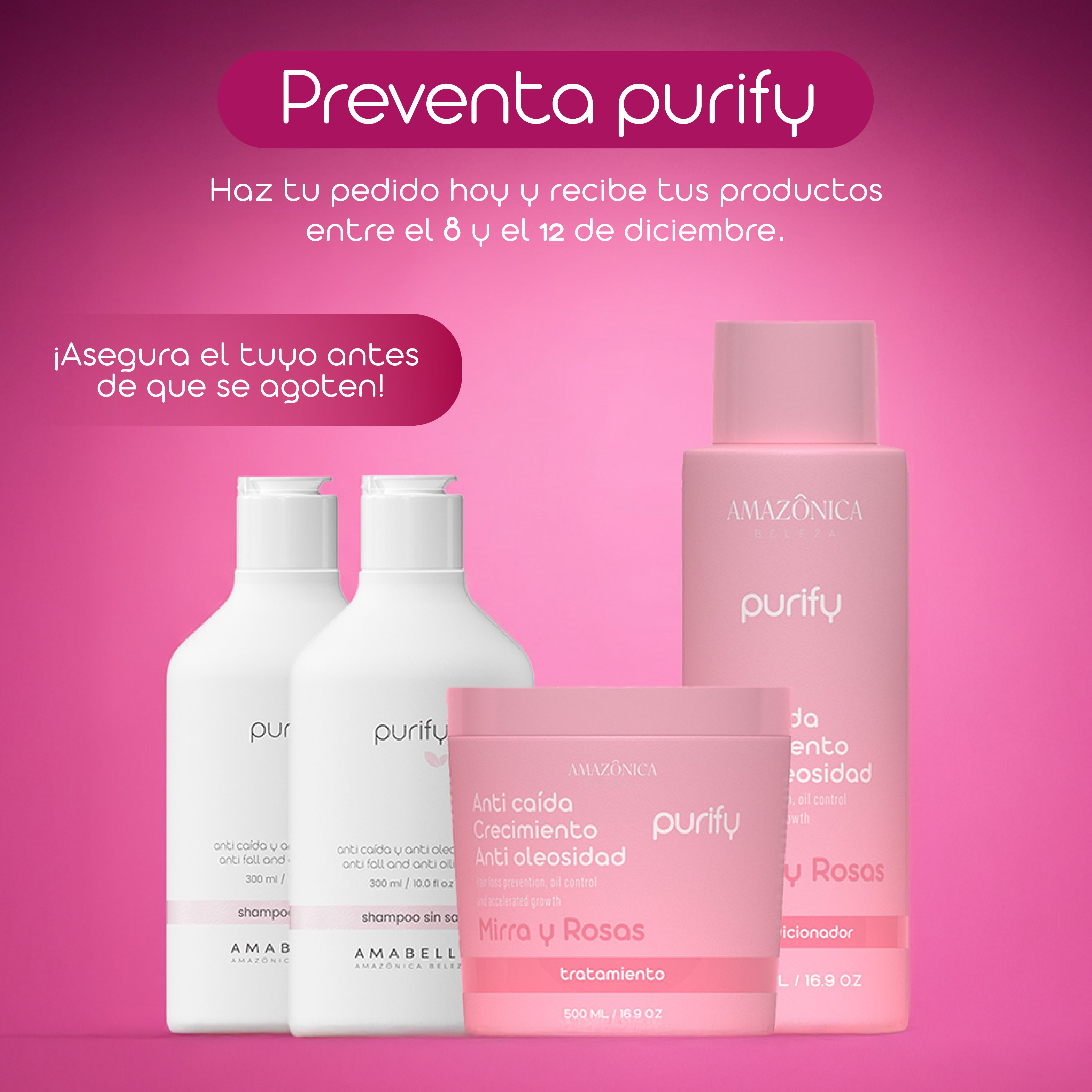 PREVENTA Kit Purify, anticaida, antioleosidad y nutrición