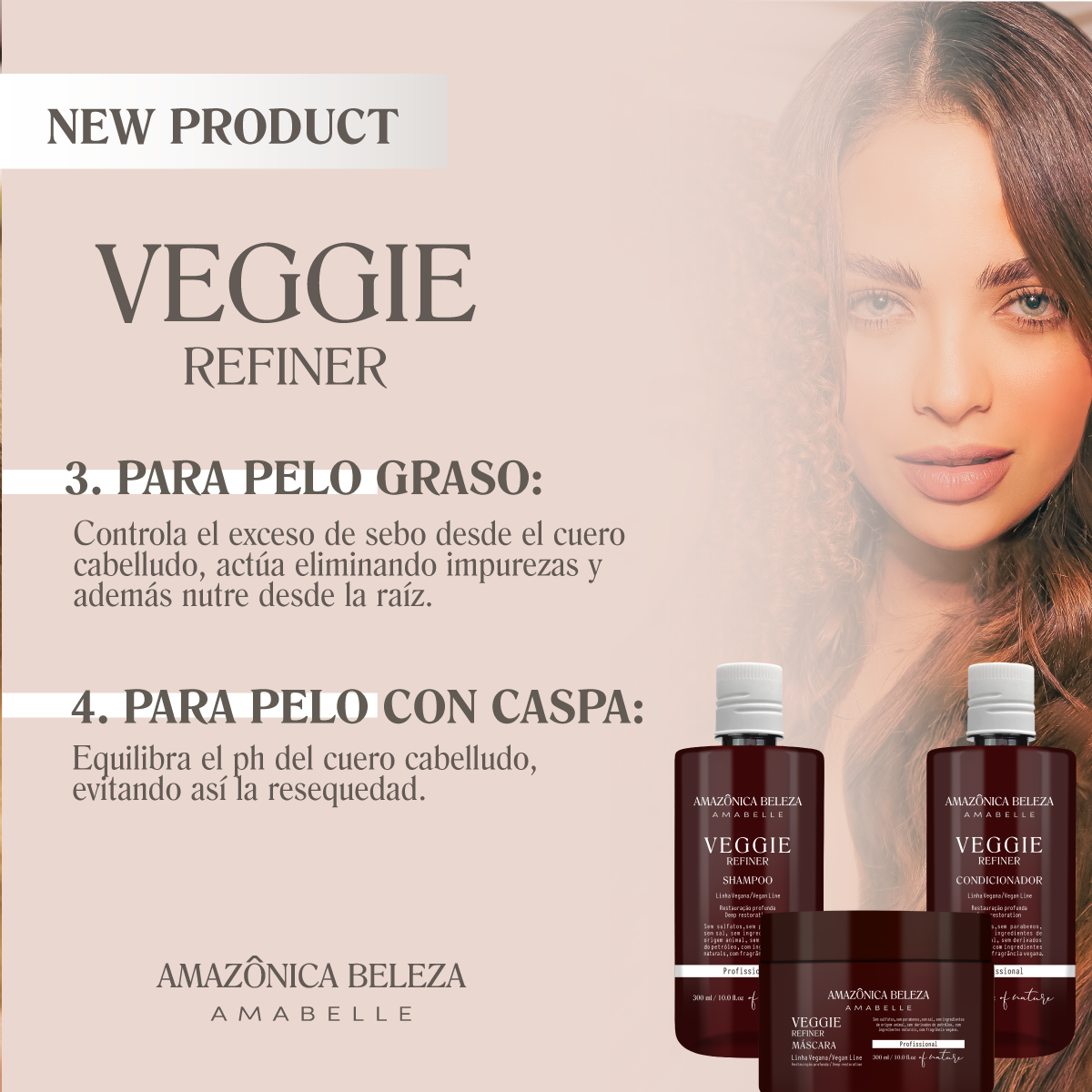 Kit VEGGIE REFINER - Shampoo, acondicionador y mascarilla vegana